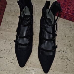 New Tory Burch Black Strappy Heels